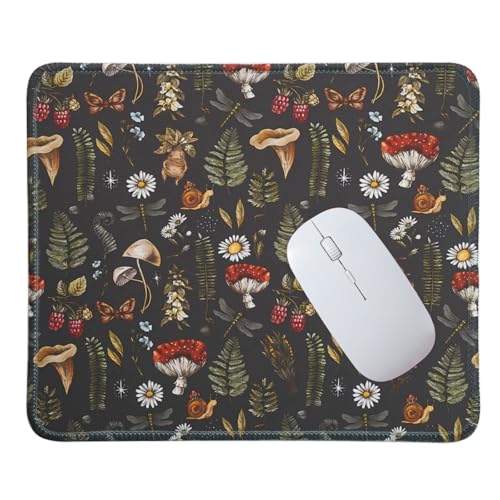 Mouse Pad for Desk with Stitched Edge, Premium Cute Washable Mouse Pads. Computer Mousepad with Non-Slip Rubber Base, Mousepads for Laptop, 9.25x7.75x0.12 inch (Mushroom Mirage) - color: Mushroom Mirage