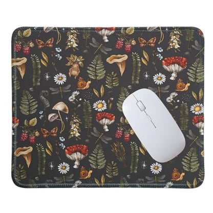 Mouse Pad for Desk with Stitched Edge, Premium Cute Washable Mouse Pads. Computer Mousepad with Non-Slip Rubber Base, Mousepads for Laptop, 9.25x7.75x0.12 inch (Mushroom Mirage) - color: Mushroom Mirage