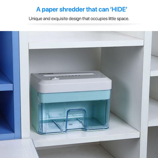 Generic Desktop Mini Paper Shredder Micro Cut, Electric Small Paper Shredder for Home Office Use,Cross Cut Mini Paper Shredder for Desk White Portable
