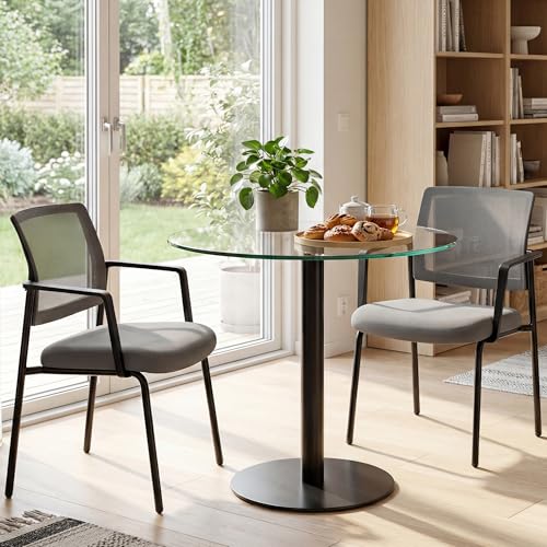 Sweetcrispy Waiting Room Chairs 2 Pack, Mesh Office Guest Chairs