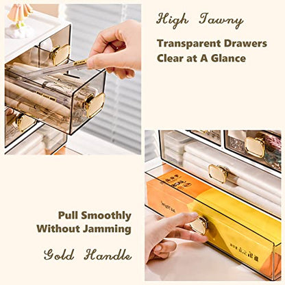 Desktop Storage Drawers, Plastic Countertop Printer Paper Organizer - color: 2 Large Drawers, White