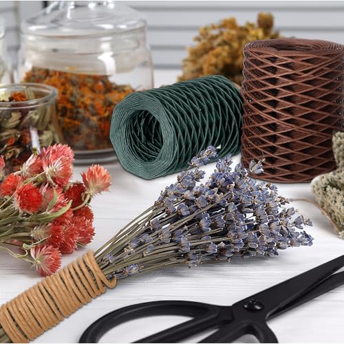 Threlaco 3 Roll 164 Feet Floral Vine Bind Wire, Brown, Green, Khaki - color: Brown, Green, Khaki