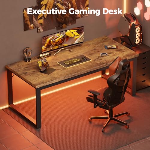 Mericonia 40 Inch Computer Desk, 1.2" Thick Small Office Table, Brown - color: Brown, size: 40",1.2"T