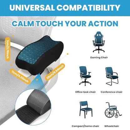 Gel Memory Foam Armrest Pads, Cooling Chair Cushions with Pressure Relief, Non-Slip for Office, Gaming Chair & Wheelchair, Machine Washable Cover, Universal Fit 2 Pack - color: Black1