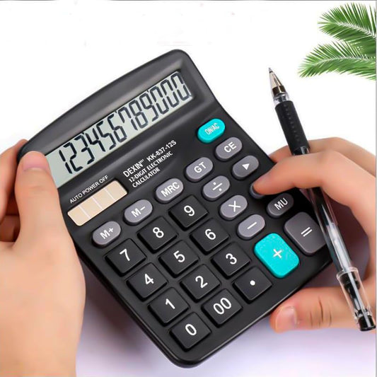 Desktop Calculator with Large LCD Display and Sensitive Button, 12 Digits Standard Function, Suitable for Office, Home, School