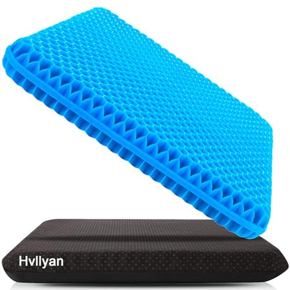 Gel Seat Cushion for Long Sitting, (Thick & Large) Cushion for Wheelchair | Gel Cushion for Office Chair, Soft & Breathable, Chair Cushion, Gel Car Seat Cushion for Hip Pain (Blue Cushion+Black Cover)