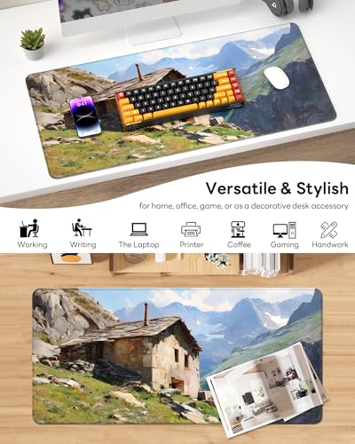 Mouse Pad 31.5x15.7in Large Desk Mat Non-Slip for Office - color: Oil-painted, size: 31.5" x 15.7"