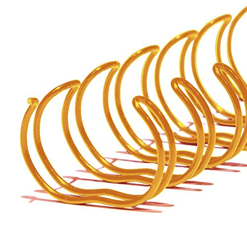 20mm (3/4 in.) Double Loop Binding Spines | 11 in. Length for Letter Size or Smaller Projects | 2:1 Pitch | 160 Sheet Binding Capacity | Gold | 50 Pack - color: Gold