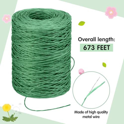 Syhood 673 Feet Floral Vine Bind Wire Rustic Craft Wire, Mint Green - color: Mint Green, size: 673 Feet