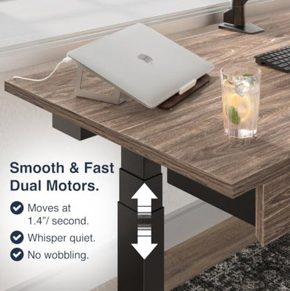 Desky Dual Laminate Sit Stand Desk Black 47.2" Space Gray - color: Black / Space Gray, size: 47.2 x 29.5 inches