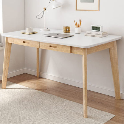 IOTXY Solid Wood Writing Desk - Home Office Laptop Computer Table, White - color: White, size: 120CM