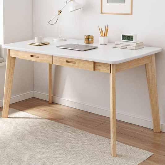 IOTXY Solid Wood Writing Desk - Home Office Laptop Computer Table, White - color: White, size: 120CM