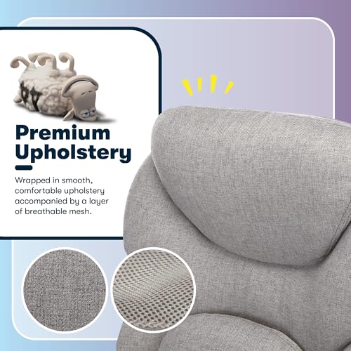 Serta Ergonomic Executive Office Chair Motion Technology Adjustable Mid Back Design with Lumbar Support, Light Gray Fabric - color: Light Gray Fabric