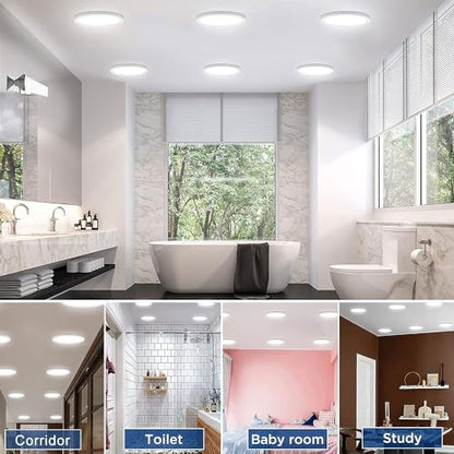 9 inch ETL Certified LED Ceiling Light Flush Mount, Ultra Slim 0.63 inch Thick Round Flat Ceiling Light Fixtures 8 Pack 5000K Daylight White Dimmable Ceiling Lamps for Bedroom,Bathroom,Closet - size: 9 inch-8 Pack