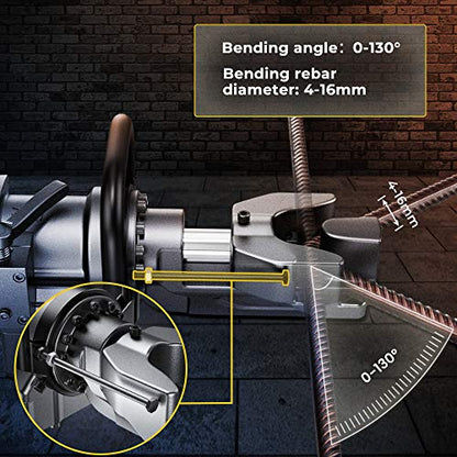 Anbull 900W Electric Rebar Bender,Hydraulic Rebar Bending Maching Bending up to 5/8 Inch #5 16mm Rebar, Bending Angle 0-130 Degrees, Rebar Bending Machine with Positioning Bolt