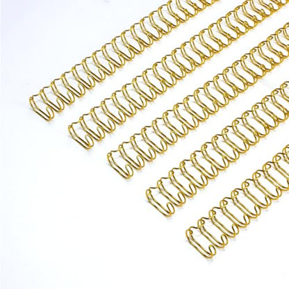Rayson Wire Binding Spines, 7/16" 3:1 Pitch, 32-Loop Gold, 100 Pack | Binds up to 80 sheets; double-loop design helps pages turn smoothly in reports, manuals and project files.