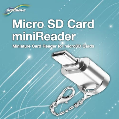BoxWave Adapter Compatible with Logitech Spotlight Presentation Remote - Micro SD Card miniReader, USB Type-C OTG Reader USB3.0 Adapter Keychain - Metallic Silver