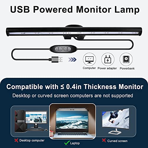 skybess Wireless Bluetooth Car Speakerphone + Laptop Monitor Light Bar LED USB Reading Lamp