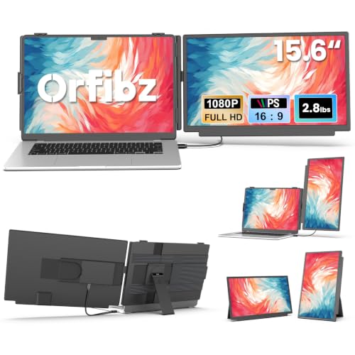 15.6" Laptop Screen Extender, 1080P FHD Detachable Monitor Extender | One Cable Plug & Play, Portable Travel Monitor for 14"-17.3" Laptop, 4 Modes, Compatible with Wins/Mac/Chrome/Android - color: 15.6" Metal Black