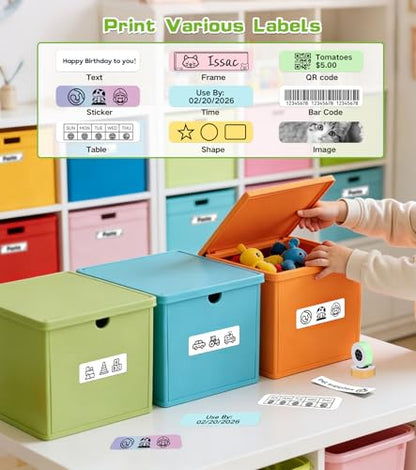 ORGBRO Label Maker Machine with Tape, X1 Bluetooth Mini Label Printer - color: White