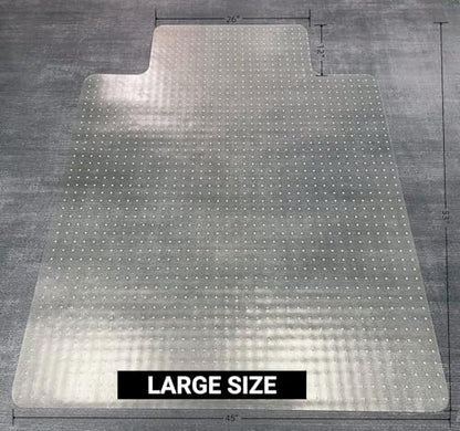 Large Office Chair Mat for Carpet with Lip, 45"x53" Slip-Resistant | Heavy-Duty Clear Mat, 4mm Studded Grip, 60,000+ Use Rating, Smooth Glide, Protects Low-Medium Pile Carpets - size: 45" x 53"