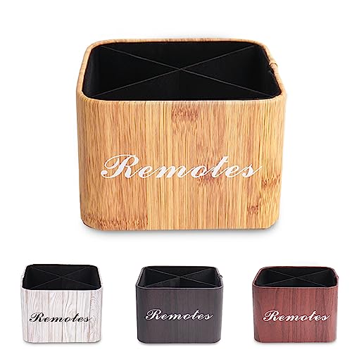 Square Leather Art Supply Organizer,Remote Control Holder with Removable Dividers,360°Rotatable Pencil Holders,4 Compartments Organizer for Office Supplies Storage Box(1-Beige) - color: 1-Square-Beige