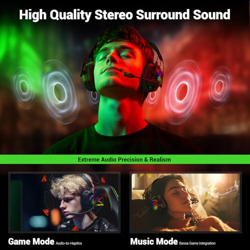 Wireless Gaming Headset for Xbox Series X|S, Xbox One, PC, PS5, PS4, Mac, Switch, 2.4 GHz Wireless & Bluetooth 5.4 Gaming Headphones with Noise Canceling Microphone, 50Hr Battery, 50mm Drivers-Black - color: Black