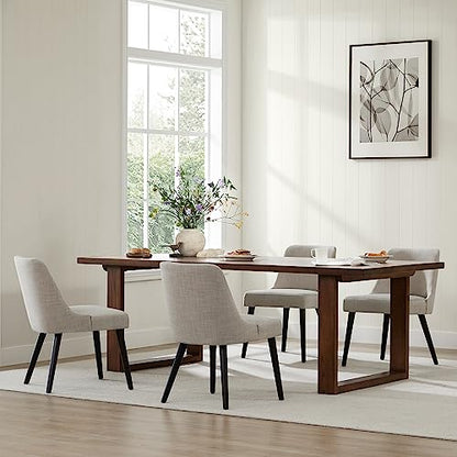 CHITA Mid-Century Modern Dining Chair, Upholstered Fabric Accent Chair for Dining Room, Set of 4,Beige - color: Fabric Beige, 4pcs
