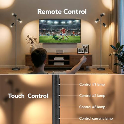 SIBRILLE 36W LED Tree Floor Lamp with Remote for Living Room Bedroom - color: Deep Black