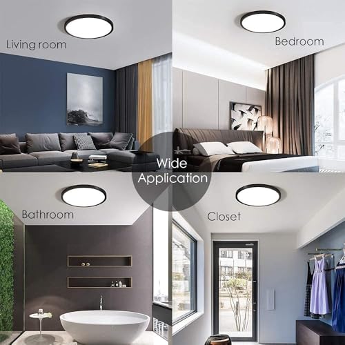 8Pack 12Inch 3200LM LED Flush Mount Ceiling Light,28W White 6000K,120V Slim Surface Mount Ceiling Light Fixture for Kitchen Bedroom Living Room - size: 8Pack-28W-12Inch-Round