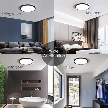 8Pack 12Inch 3200LM LED Flush Mount Ceiling Light,28W White 6000K,120V Slim Surface Mount Ceiling Light Fixture for Kitchen Bedroom Living Room - size: 8Pack-28W-12Inch-Round
