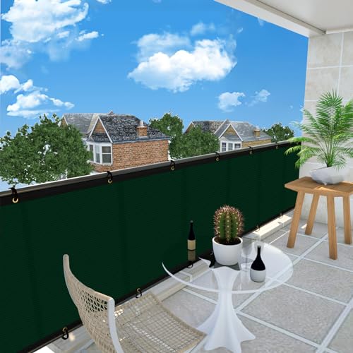 UPGRADE Privacy Screen 3' x 10' Fence Commercial Shade Cover with Brass Grommets Heavy Duty Perfect for Outdoor Back Yard, Dark Green, Customizable - color: Dark Green, size: 0 3' x 1 0'
