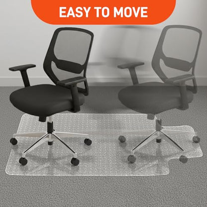 Anti-Slip 30 x 48 in Office Chair Mat for Low Pile Carpets with Lip | Heavy-Duty Easy-Glide Rolling Plastic Floor Mat Fits Gaming or Work Chairs for Home and Office Use - size: 30" x 48" for Carpet with Lip
