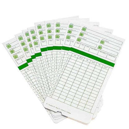 Time Cards for Employees Monthly,Numbered Days,All Pay Periods,300 Count,2-Sided,3 3/8" x 7 3/8",Green Print,Timecards for Time Clocks