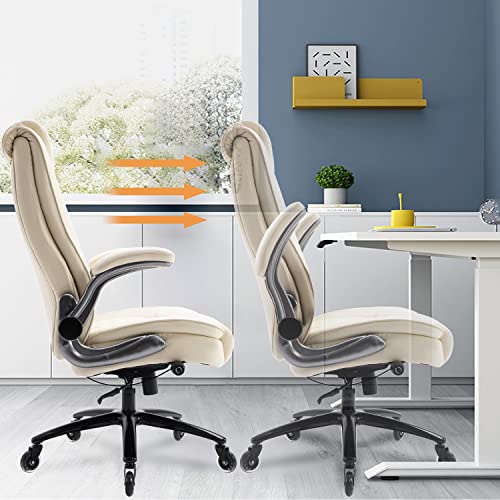 High Back Office Chair, Ergonomic Executive Computer Desk Chair - color: Beige