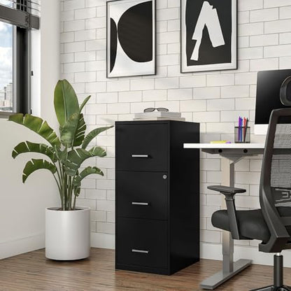STAPLES Vertical File Cabinet for Letter/Legal Files, 3-Drawer, Letter/Legal Compatible, Locking, Black - style: 2 Pack