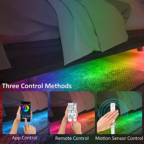 maylit 8 PCS Motion Sensor RGB Under Cabinet Lights Kit - size: 13FT with Motion Sensor