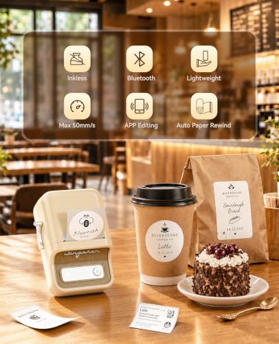 NIIMBOT B21 Label Maker, Thermal Label Printer, Portable Inkless Label Makers for Home/Office/Business, with 1 Pack 50x30mm White Label, Compatible with iOS & Android, (White) - color: White