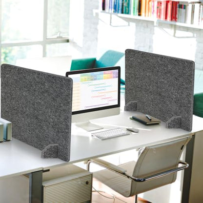 2 Pack Acoustic Desk Dividers, 24" x 20" (Dark Gray) | Freestanding Privacy Panels Set with Noise - Reducing Design Cubicle Sound Proof, Ideal for Office, Classroom, and Home - color: Dark Gray, size: 2 Pack