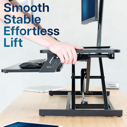 VIVO 32 in Standing Desk Riser, Height Adjustable Workstation - color: Black, size: 32"