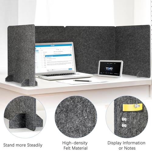 4 Pack Acoustic Desk Dividers Desk Partition (Dark Gray) - color: Dark Gray, size: 4 Pack