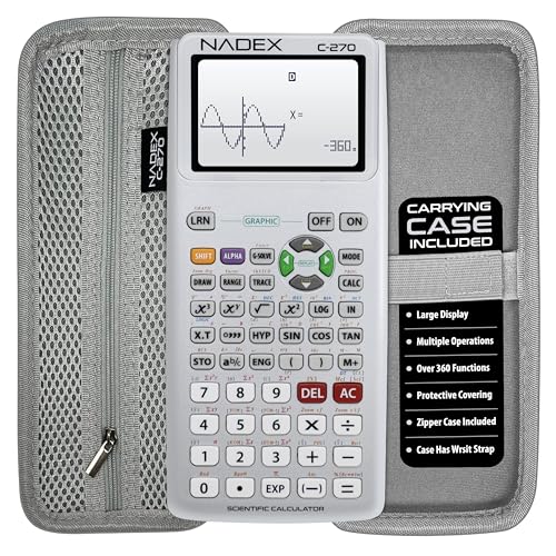Scientific Calculator with Graphing, Includes Carrying Case, for College and High School Students, Calculus, Algebra, Geometry, Trigonometry, Statistics, Physics, Chemistry, Silver - color: Silver