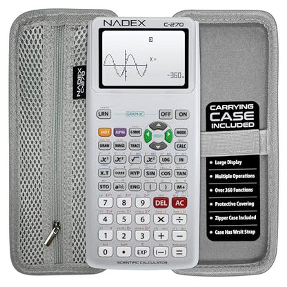 Scientific Calculator with Graphing, Includes Carrying Case, for College and High School Students, Calculus, Algebra, Geometry, Trigonometry, Statistics, Physics, Chemistry, Silver - color: Silver