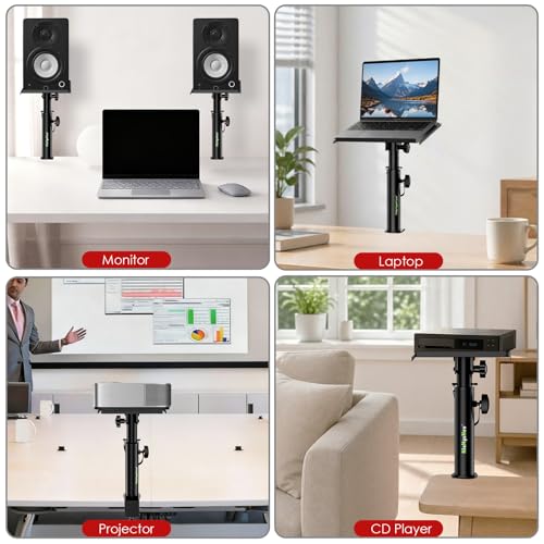 Studio Monitor Stands Tilt Clamp Desk Speaker Stand 10.4"-15.4" | Set of 2, 12° Tilt, Height Adjustable, Clamp-on Desktop, Desk Mount Speaker Riser, Home Audio - size: 12°Tilt Setting