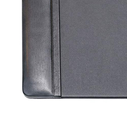 Dacasso Black Leather 22" x 14" Side Rails Desk Pad - color: Black, size: 14" x 22"
