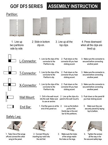 GOF Office Partition Single Panel (48" w x 60" h) 4ft x 5ft - size: 48w x 60h