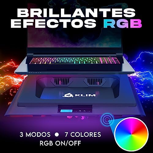 KLIM Everest Laptop Cooling Pad | New | Powerful Turbo-Fan 4300 RPM Laptop Cooler | Sealed Foam for Maximum Performance | Avoid Overheating and Protect Your Gaming Laptop | 14-17.3 in - color: Black