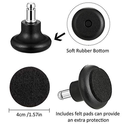 Outus 5 Pieces Bell Glides Replacement Office Chair Wheels Stopper Office Chair Swivel Caster Wheels Stool Bell Glides with Separate Self Adhesive Pads (Low Profile)