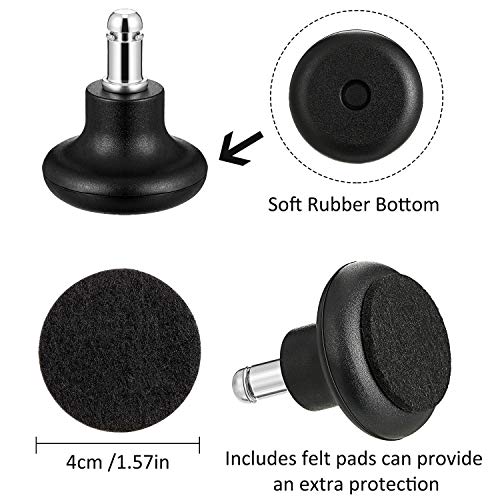 Outus 5 Pieces Bell Glides Replacement Office Chair Wheels Stopper Office Chair Swivel Caster Wheels Stool Bell Glides with Separate Self Adhesive Pads (Low Profile)