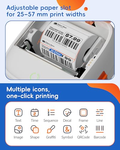 B21 Label Maker Machine with 3 Tapes, 2-Inch Wide Waterproof Tape, Bluetooth Portable Label Maker for Small Business, Office, Home, School Organization - color: White-Grey, style: Machine + 3 Tapes